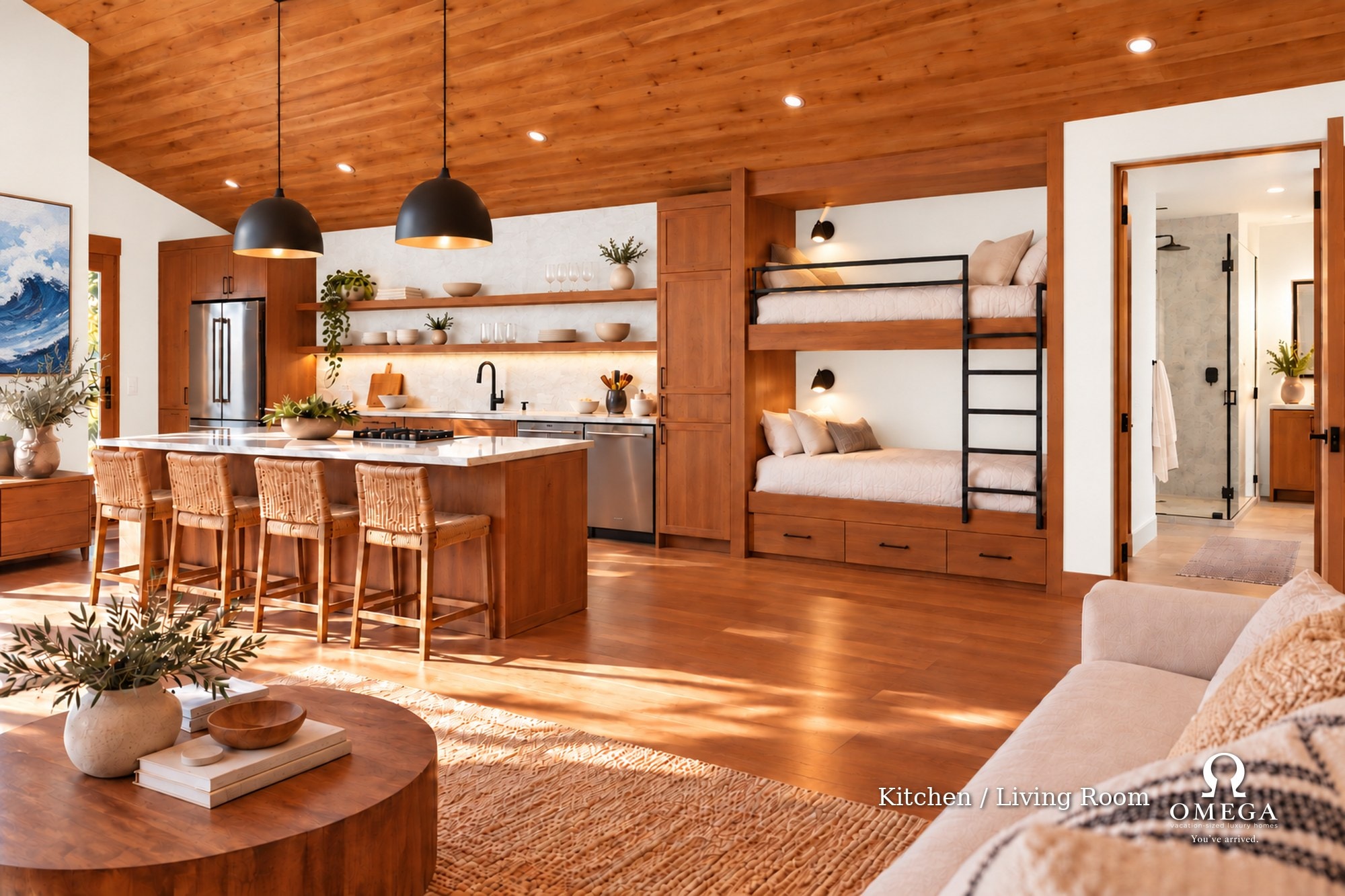 Kitchen and living area
